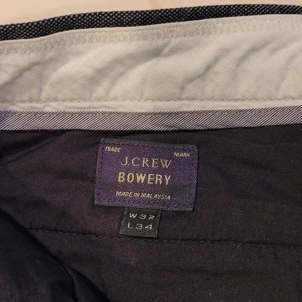 J.Crew Bowery‎ Slim Fit Cotton Dress Pants Men's Trousers, Size 32x34, Gray